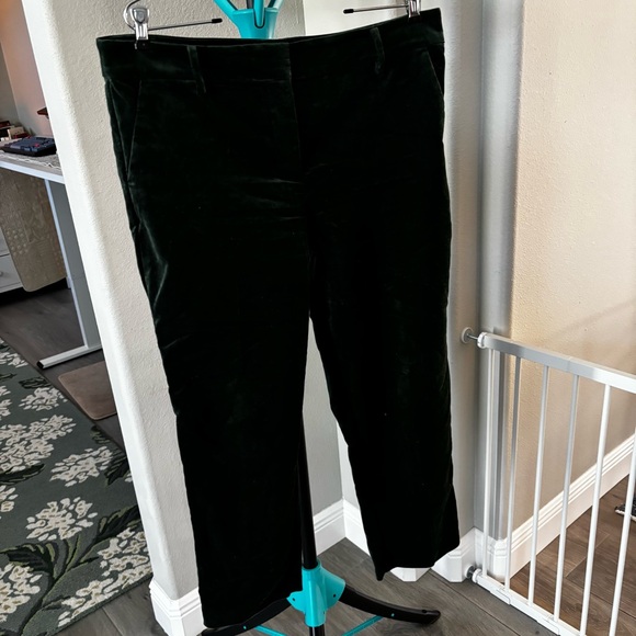 LOFT Deep Green Velvet Trousers - Picture 2 of 7